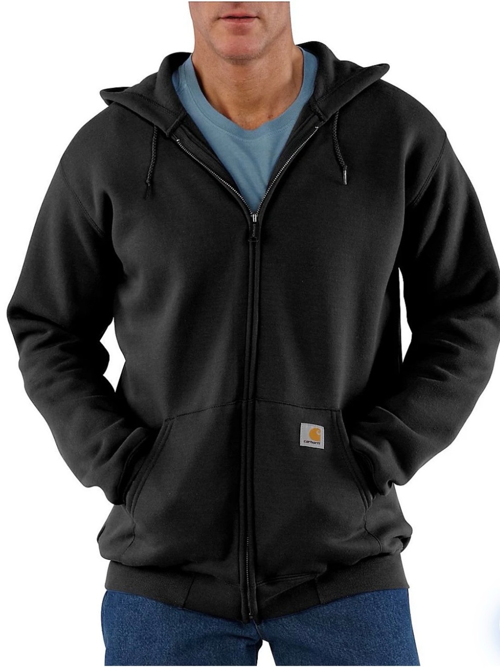 Carhartt Black Full-Zip Hooded Sweatshirt